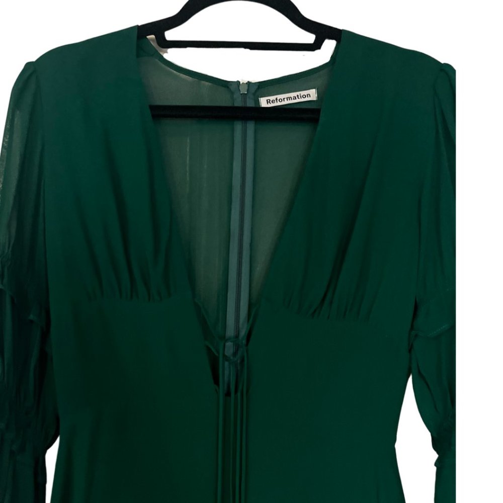 Reformation Laurelei Dress in Emerald Size 4 - Picture 5 of 7
